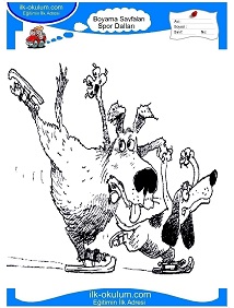 Çocuklar İçin Buz-Pateni Boyama Sayfaları 